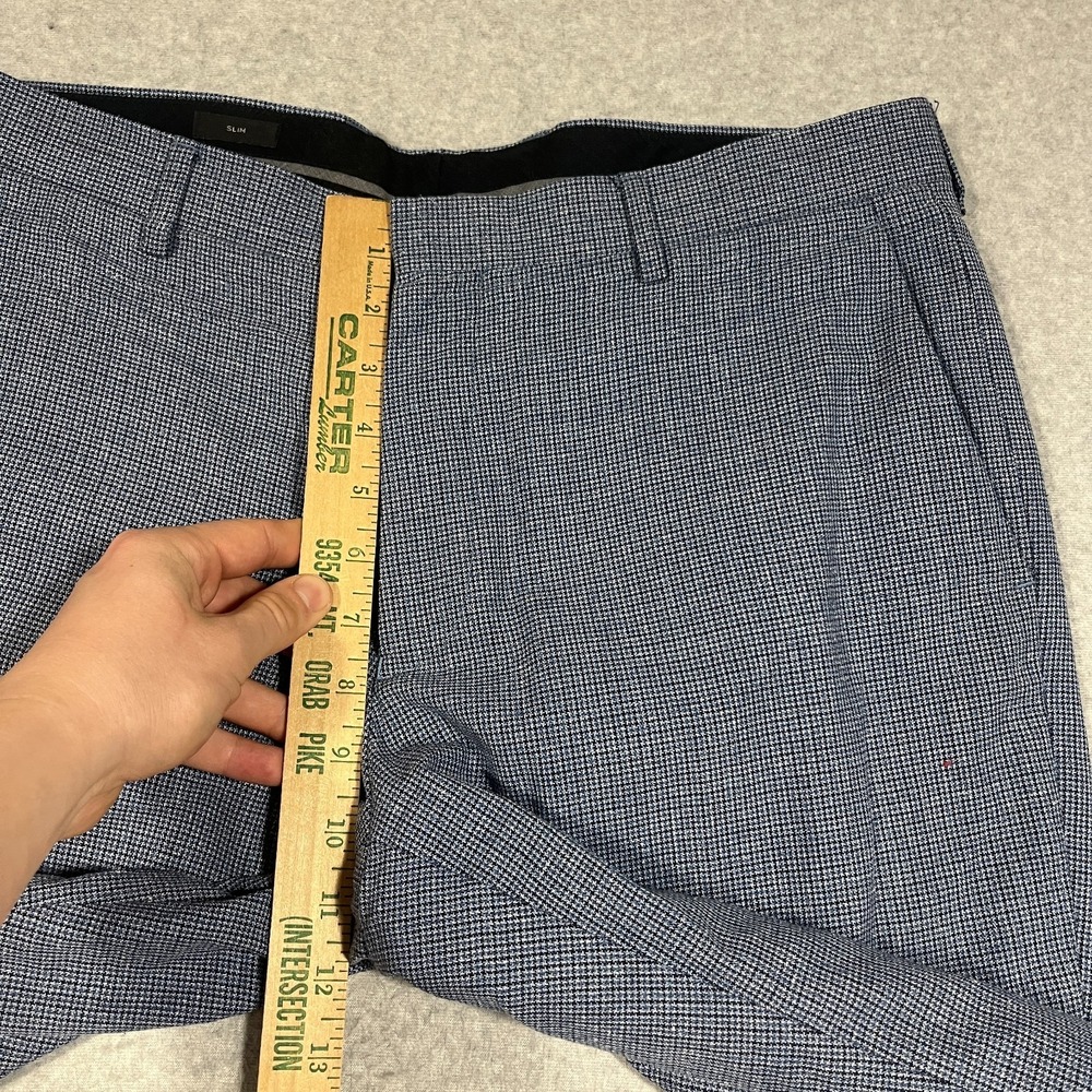 J Crew Pants Mens 34x27 Blue Dress Vitale Barberis Canonico Wool Silk Italy Hem - Picture 4 of 13